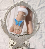 "Winter Serenade" Handmade Butterfly Velvet Anklet