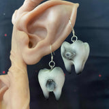 "Toothy Delight" Resin Tooth Earrings