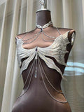 "Silver Wings" Handmade Resin Corset