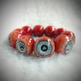 "Scarlet Devotion" Resin Eyeball Beaded Bracelet