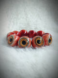 "Ember's Vision" Resin Eyeball Beaded Bracelet