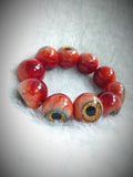 "Ember's Vision" Resin Eyeball Beaded Bracelet