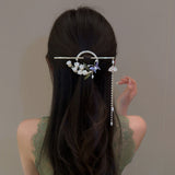 Vintage Bell Orchid Flower Pearl Tassel Hairpin