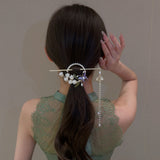 Vintage Bell Orchid Flower Pearl Tassel Hairpin