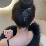 Peacock Diamond Ponytail/Bun Hair Clip